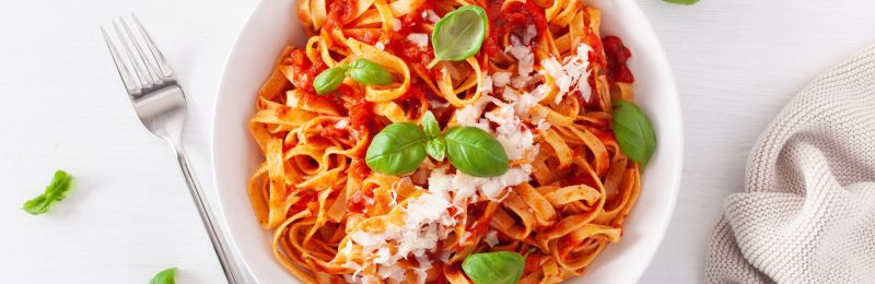 tagliatelle pasta with tomato sauce parmesan basil tagliatelle pasta with tomato sauce parmesan basil